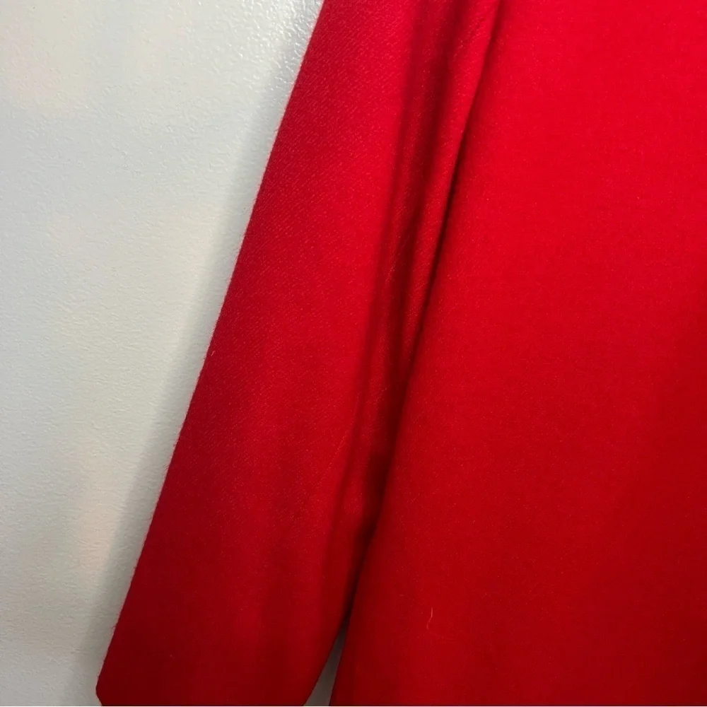 Sag Harbor Womens 100% Wool Blazer Red Petite Sz 6 One Button Business Casual